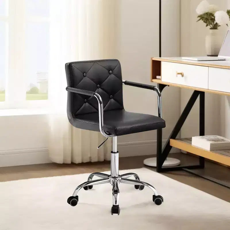VECELO Rolling Work Chair for Home Office Desk Adjustable Height