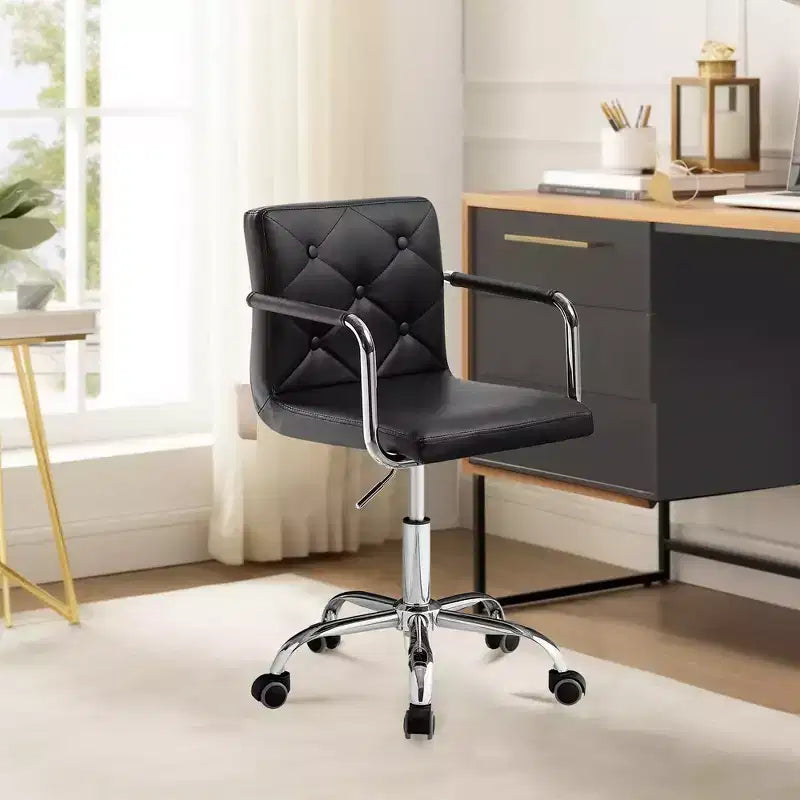 VECELO Rolling Work Chair for Home Office Desk Adjustable Height