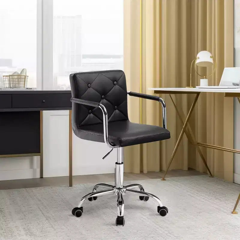 VECELO Rolling Work Chair for Home Office Desk Adjustable Height