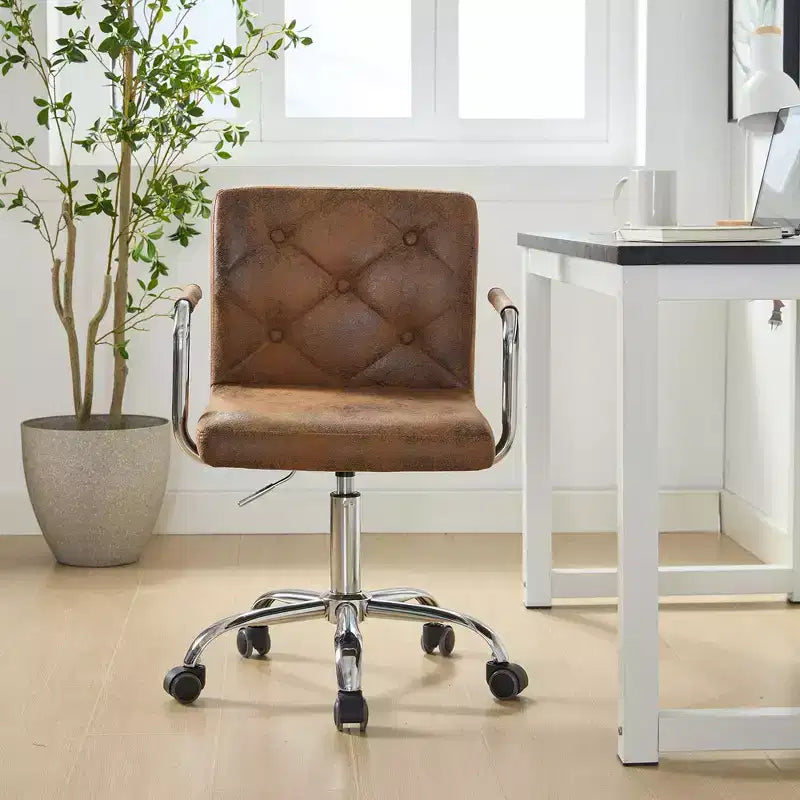 VECELO Rolling Work Chair for Home Office Desk Adjustable Height