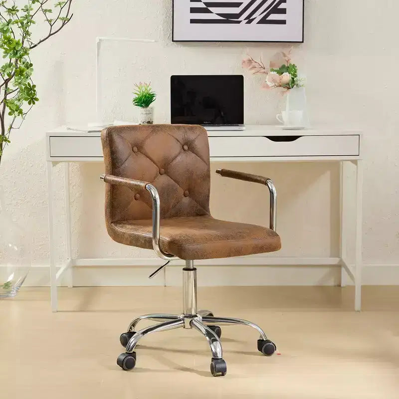 VECELO Rolling Work Chair for Home Office Desk Adjustable Height