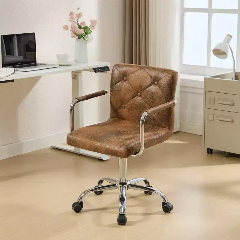 VECELO Rolling Work Chair for Home Office Desk Adjustable Height