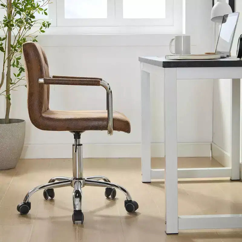 VECELO Rolling Work Chair for Home Office Desk Adjustable Height