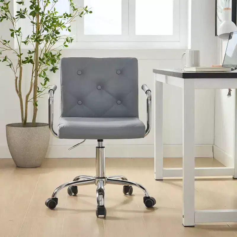 VECELO Rolling Work Chair for Home Office Desk Adjustable Height
