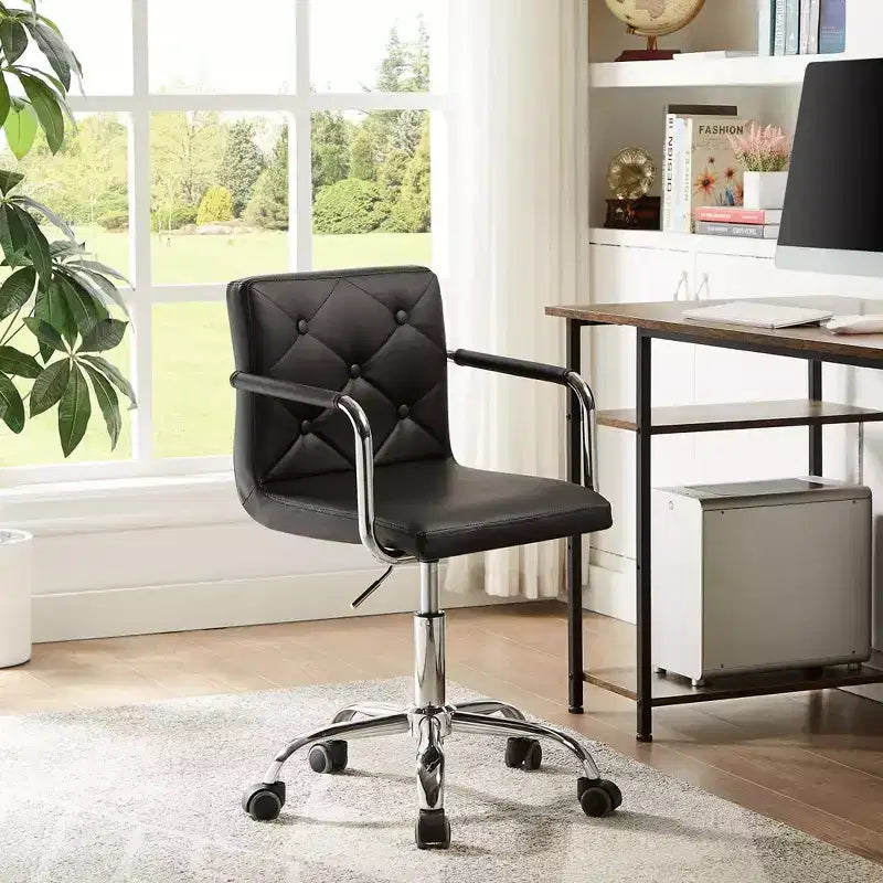 VECELO Rolling Work Chair for Home Office Desk Adjustable Height