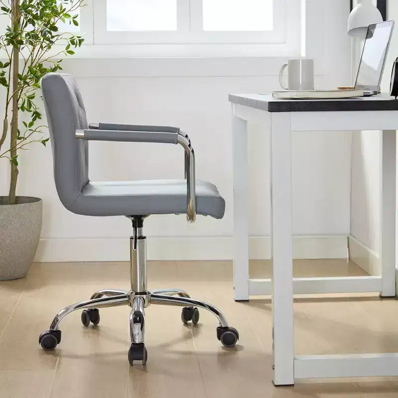 VECELO Rolling Work Chair for Home Office Desk Adjustable Height