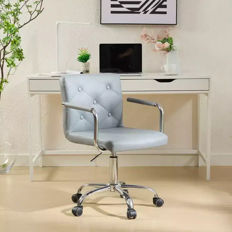 VECELO Rolling Work Chair for Home Office Desk Adjustable Height
