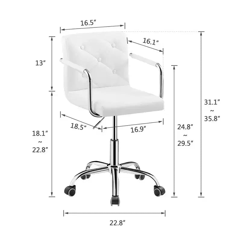 VECELO Rolling Work Chair for Home Office Desk Adjustable Height