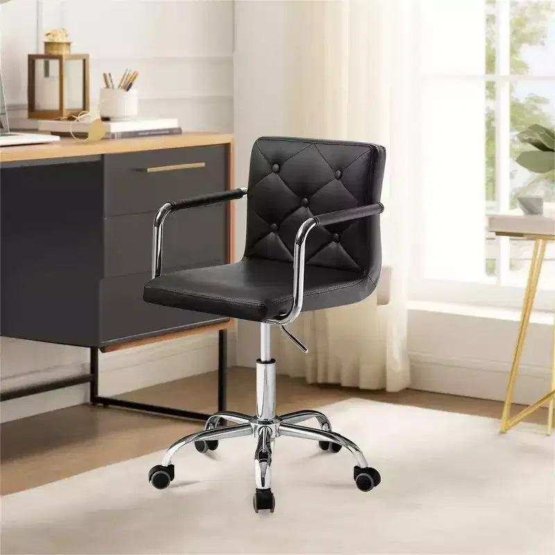 VECELO Rolling Work Chair for Home Office Desk Adjustable Height