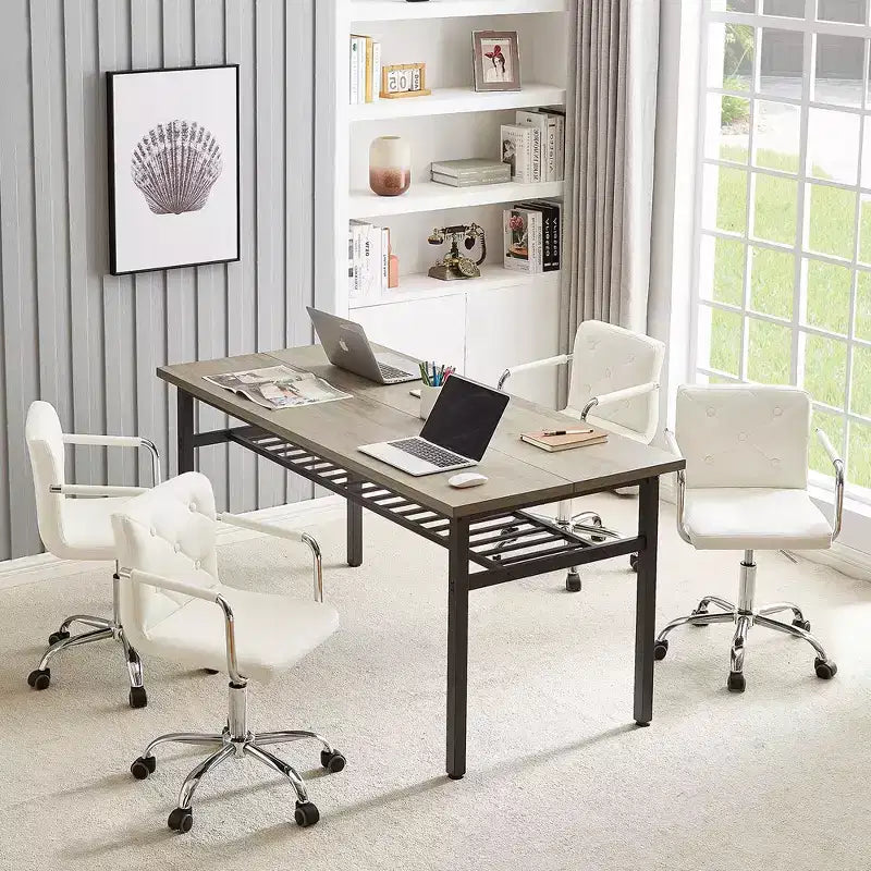 VECELO Rolling Work Chair for Home Office Desk Adjustable Height
