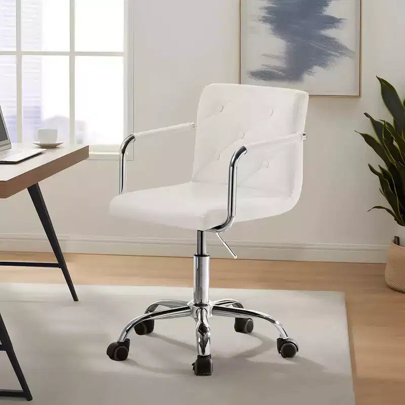 VECELO Rolling Work Chair for Home Office Desk Adjustable Height