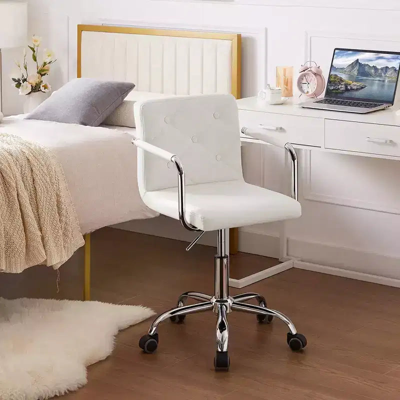VECELO Rolling Work Chair for Home Office Desk Adjustable Height