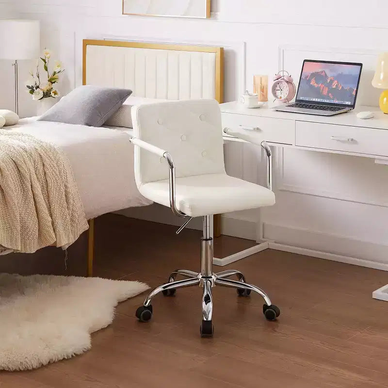 VECELO Rolling Work Chair for Home Office Desk Adjustable Height