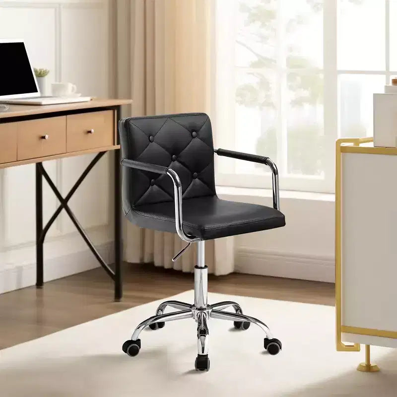 VECELO Rolling Work Chair for Home Office Desk Adjustable Height