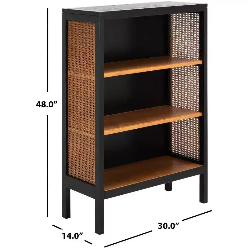 3 Shelf Wood Back Etagere - Black/Natural