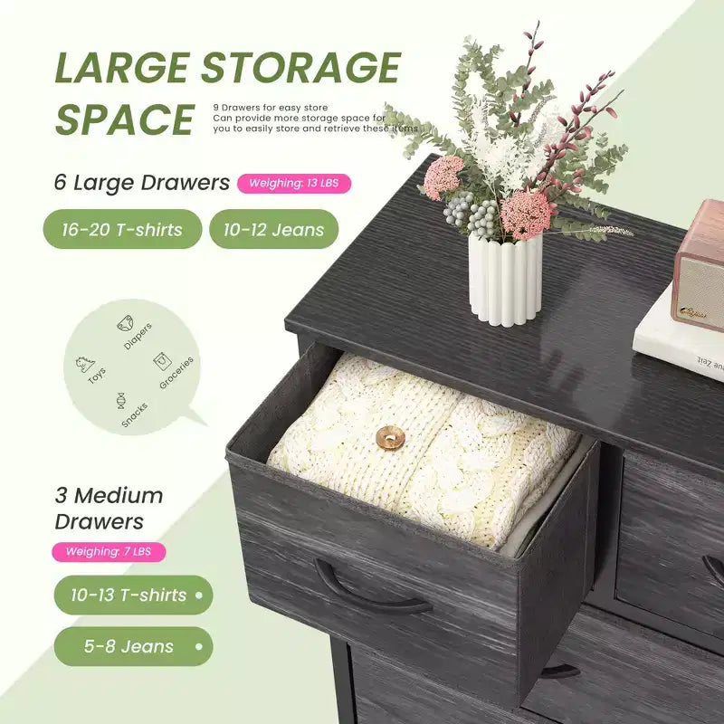 9 Drawer Storage Dresser Chest