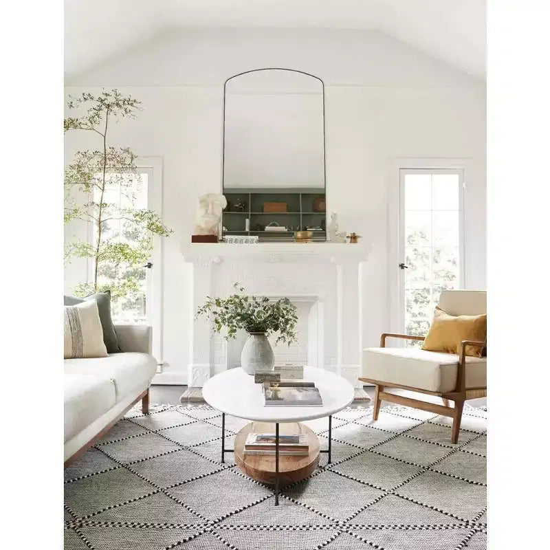 Arched Metal Framed Wall Bathroom Vanity Mirror