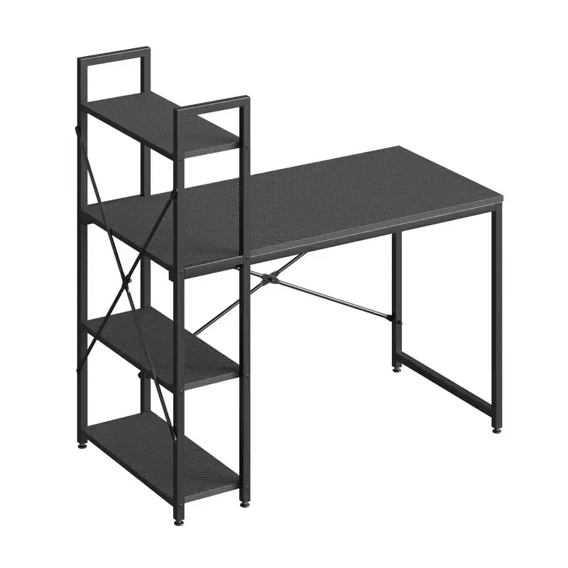 47inch Computer Desks with Reversible Bookshelf, Standing Writing Desk for Home Office/Studying/Gaming