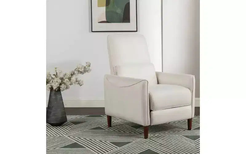 Owen Upholstered Recliner Chair with Rubberwood Tapered Legs