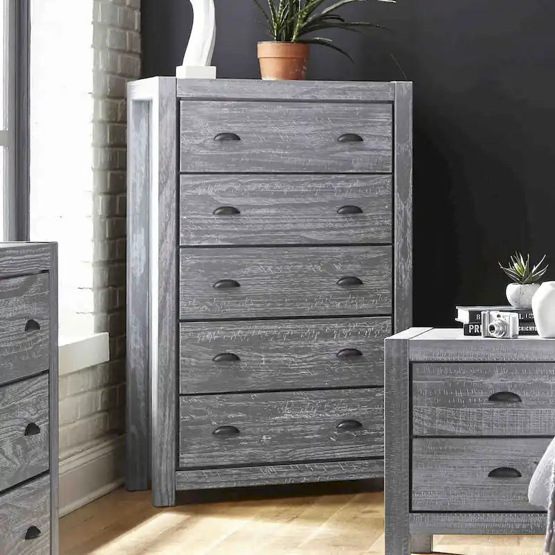 Commode 5 tiroirs en bois massif Montauk Grain Wood Furniture