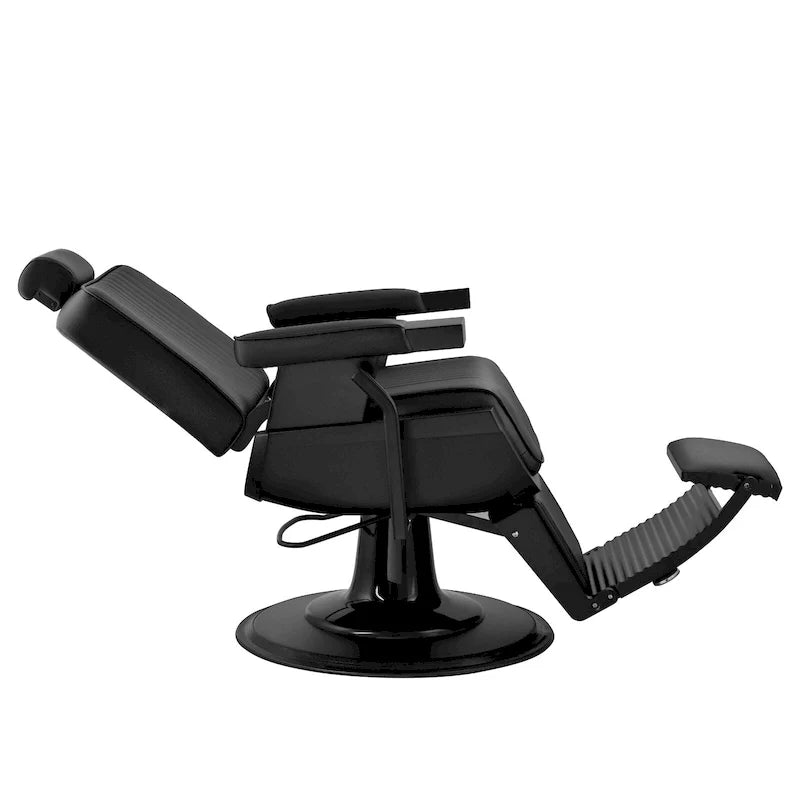 Chaise de barbier robuste inclinable hydraulique JAXSON, cadre noir