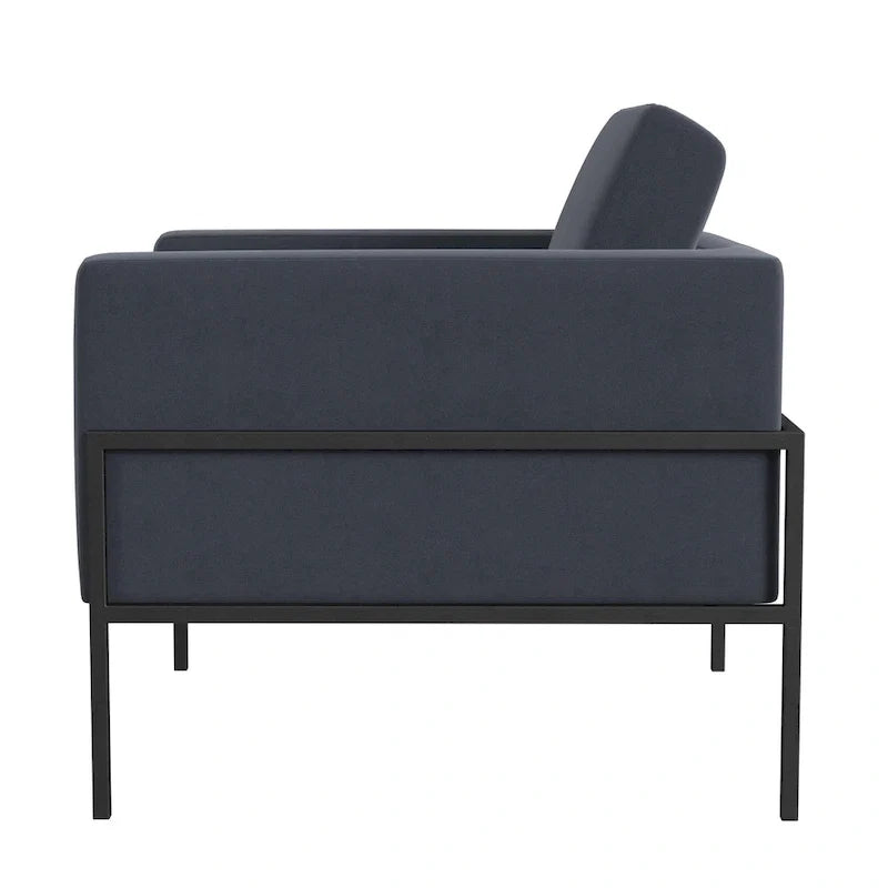 Fauteuil club moderne HomePop rembourré avec cadre en métal