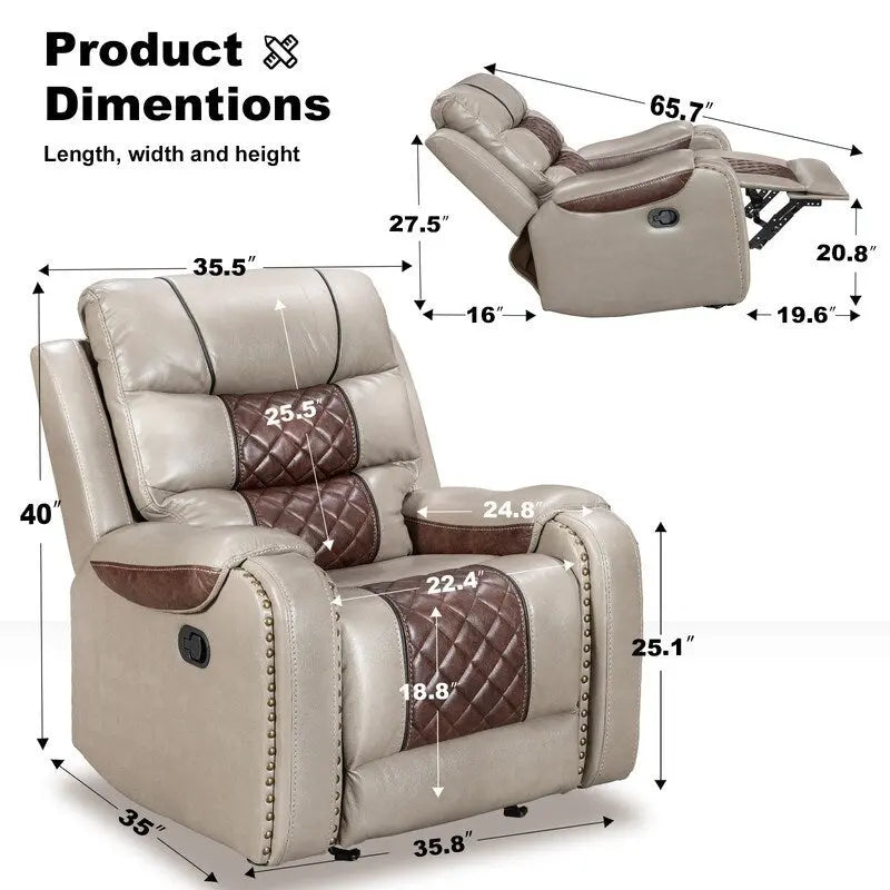Grand fauteuil inclinable en similicuir de style américain pour salon
