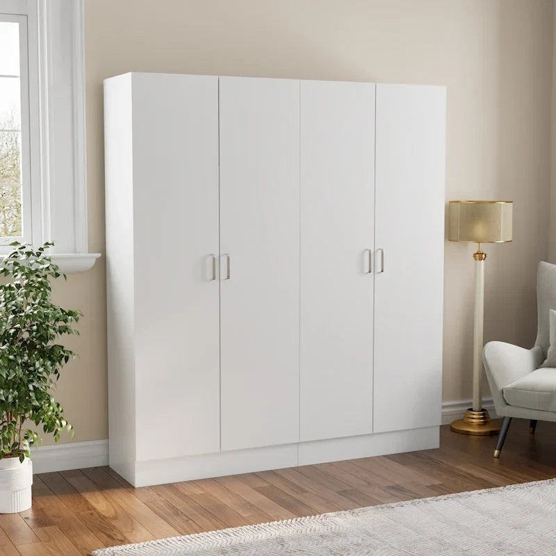 Armoire de chambre autonome à 2 portes avec tringle à vêtements