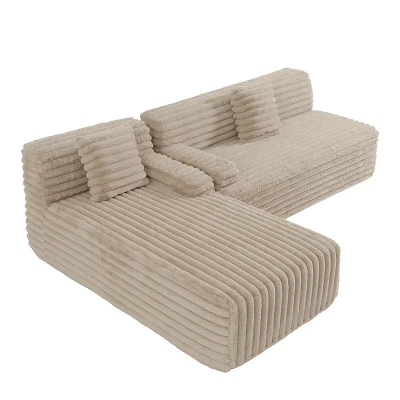 Canapé d'angle modulable Cloud, Canapé moderne rembourré avec 2 coussins, Canapé modulable à composer, Canapé d'angle modulable en L