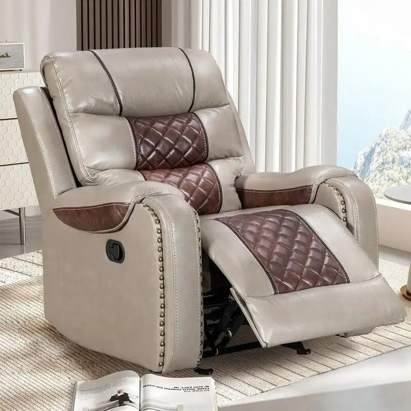 Grand fauteuil inclinable en similicuir de style américain pour salon