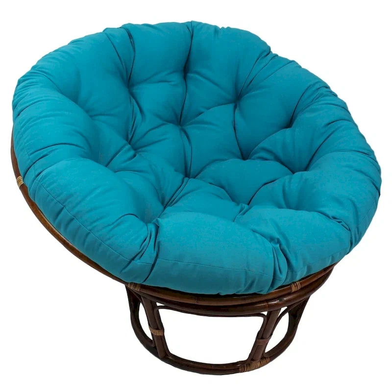 Fauteuil Papasan en rotin de 42 pouces avec coussin en sergé