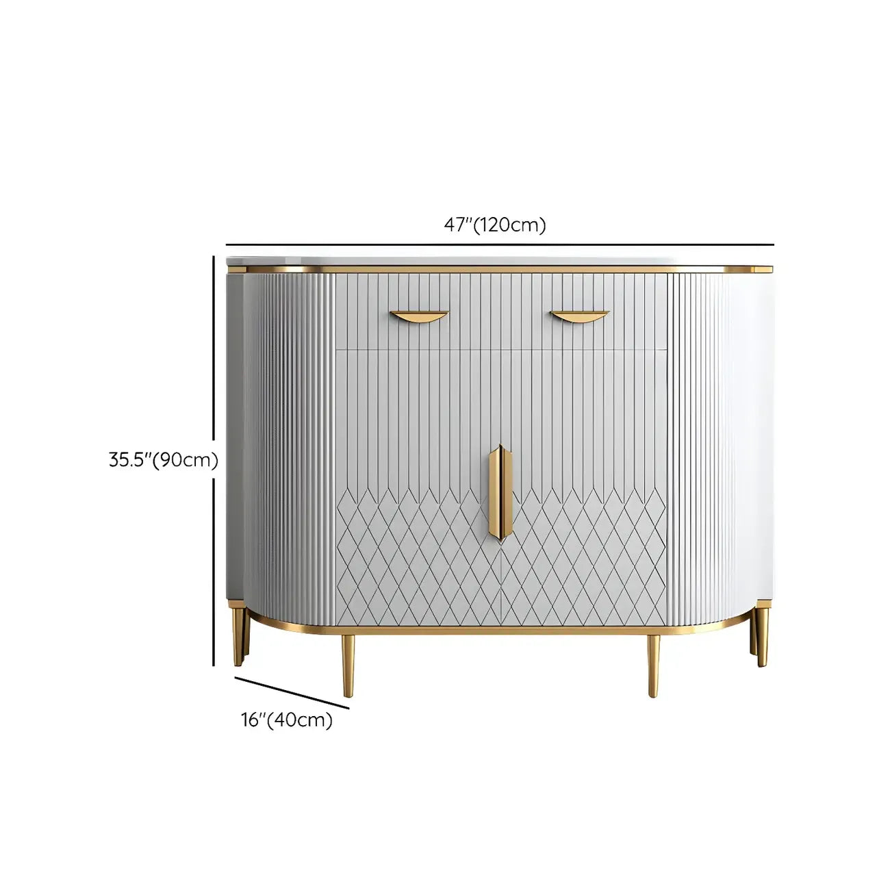 Buffet Glam Marble gris avec rangement