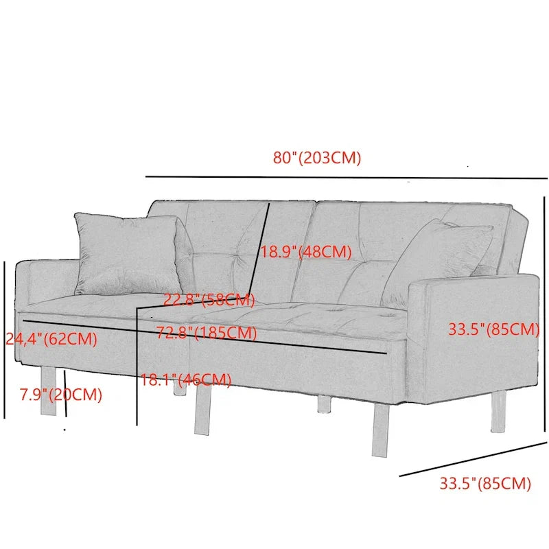 80 Canapé-lit futon convertible