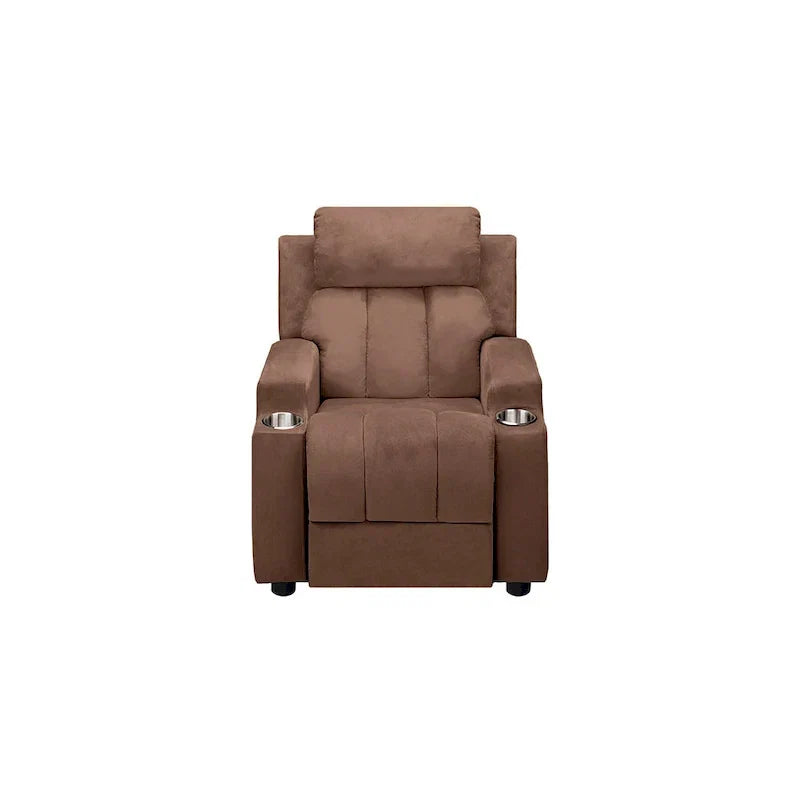 Fauteuil inclinable de luxe pour enfants avec repose-pieds, appuie-tête et 2 porte-gobelets, en microfibre, pour les enfants de 3 ans et plus