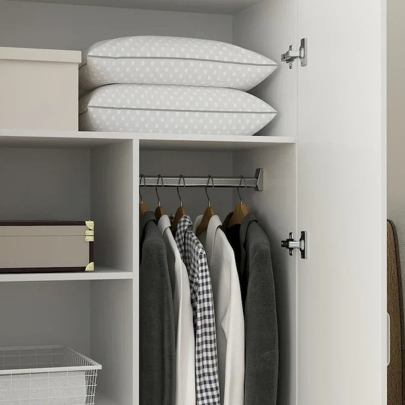 Armoire de chambre autonome à 2 portes avec tringle à vêtements