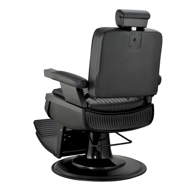 Chaise de barbier robuste inclinable hydraulique JAXSON, cadre noir