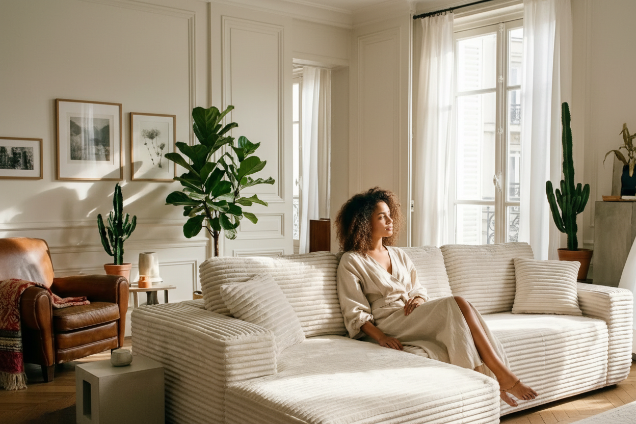 Parisian living room without text